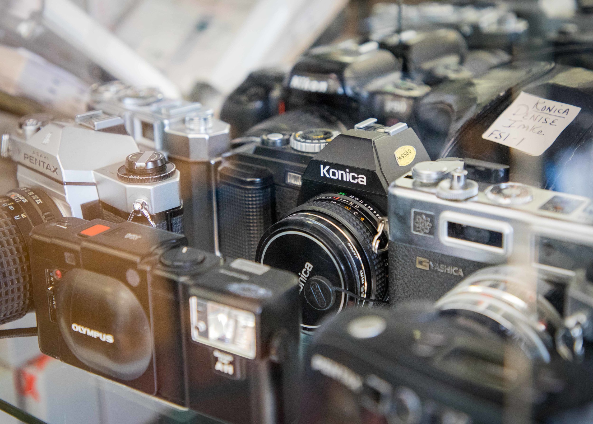 Camera equipment inside the Santa Fe shop
